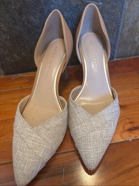 Kelly & Katie Neutral Pointed D'Orsay Pumps in Beige-Tan